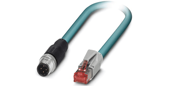 10017227 - 2m PUR Cable, 4pin, D-Coded, m